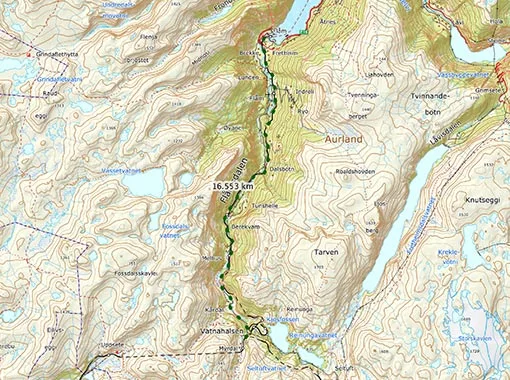 Flåmsdalen Map