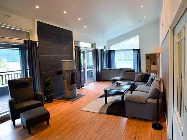 Otnes Sør 1 living room view with fireplace